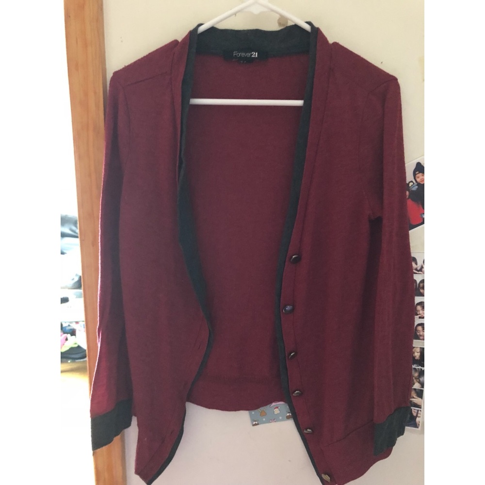 Forever 21 Burgundy/Maroon Cardigan